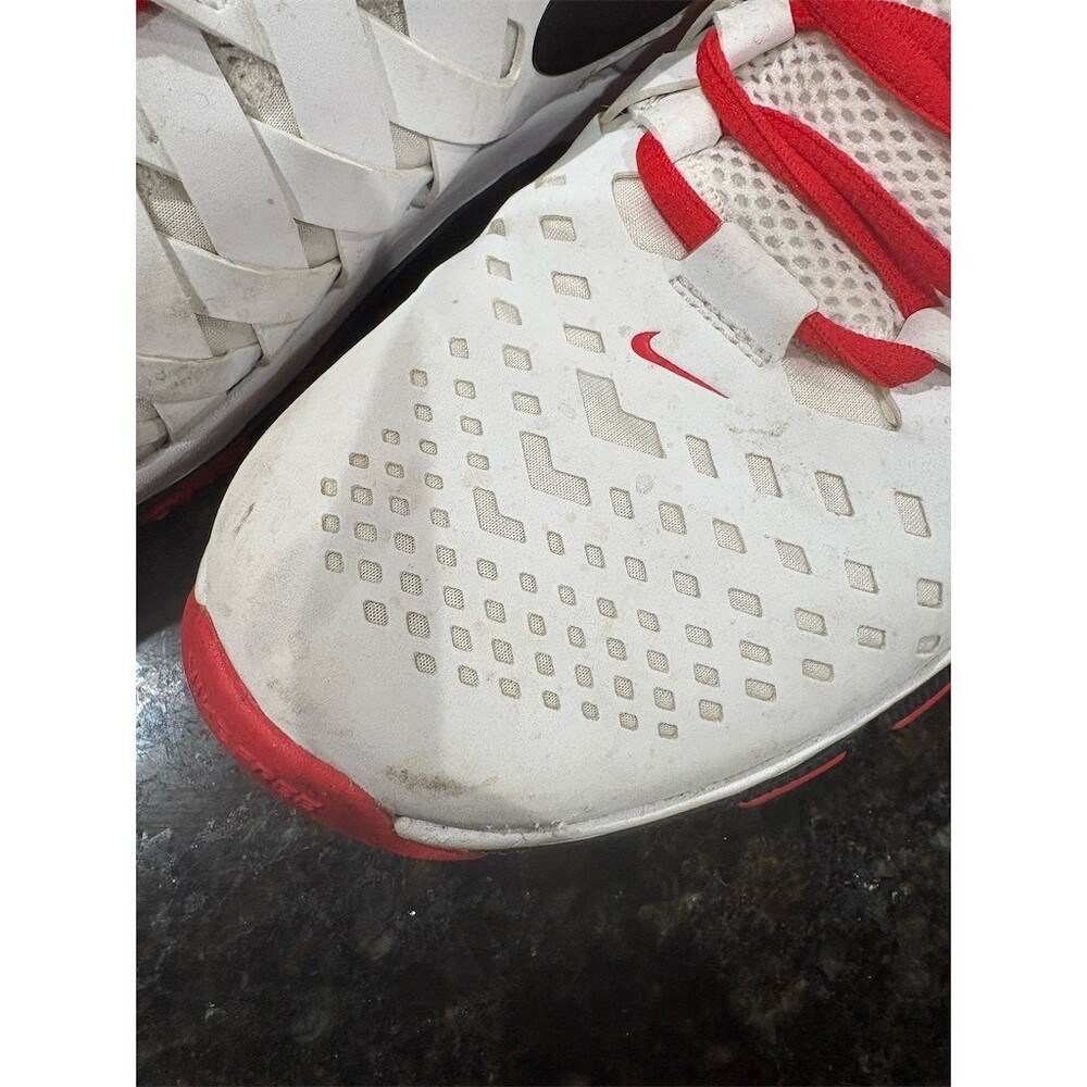 Nike Free Trainer Men's Training Sneakers White/Red Lace Up Size 9.5 - Picture 3 of 9